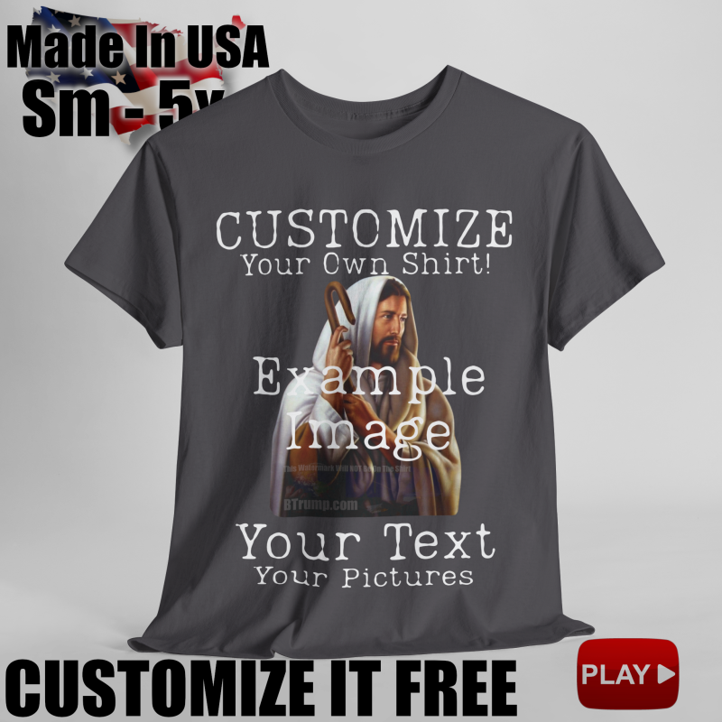 Print On Demand, completely customize your shirt! Upload pictures and text.