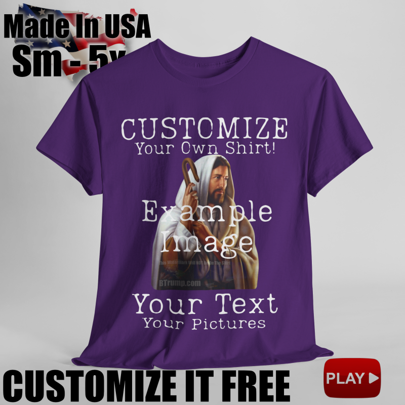 Print On Demand, completely customize your shirt! Upload pictures and text.