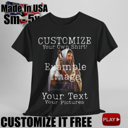 Print On Demand, completely customize your shirt! Upload pictures and text.