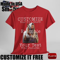 Print On Demand, completely customize your shirt! Upload pictures and text.