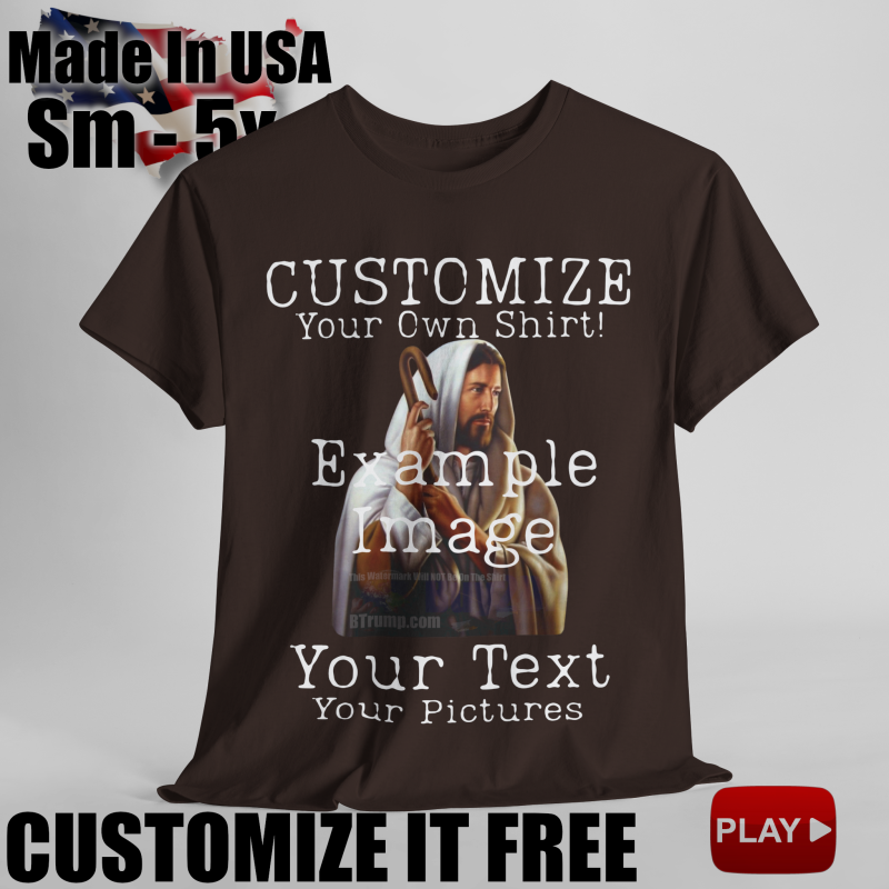 Print On Demand, completely customize your shirt! Upload pictures and text.