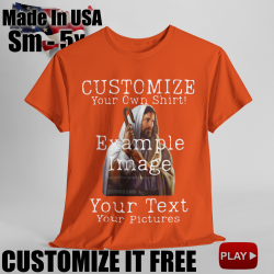 Print On Demand, completely customize your shirt! Upload pictures and text.