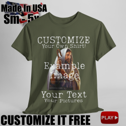 Print On Demand, completely customize your shirt! Upload pictures and text.