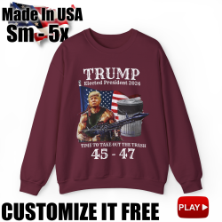 Trump Elected President 2024 Take Out The Trash Punisher Rambo 45 47 SweatShirt