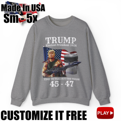 Trump Elected President 2024 Take Out The Trash Punisher Rambo 45 47 SweatShirt